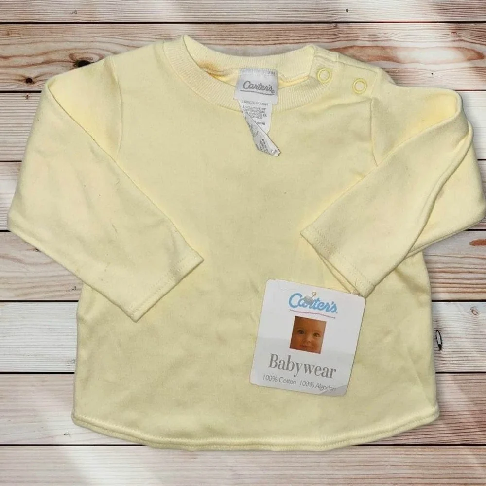 C3 Vintage VTG Carters Infant Baby Shirt Yellow New NWT 6 9‎ Months